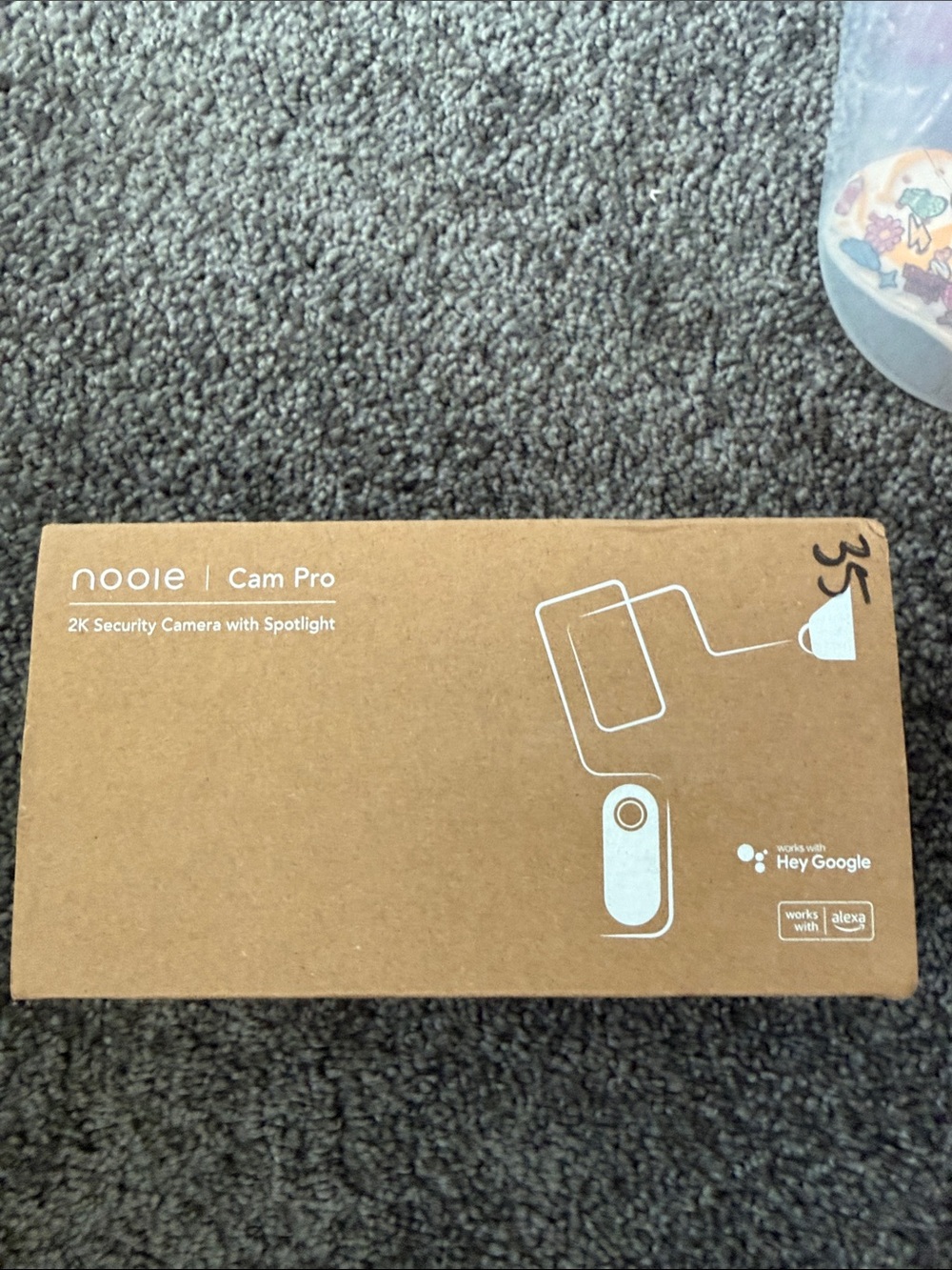 Nooie Cam Pro 2K Security Camera with Spotlight - Brown Box